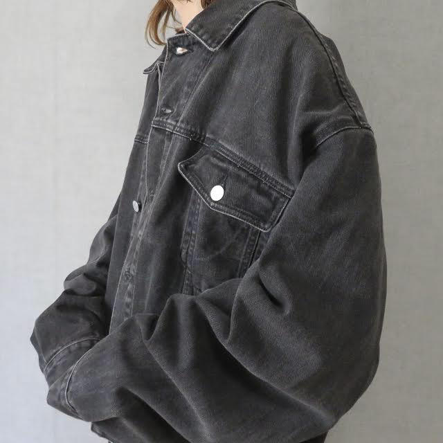 GUESS(ゲス)の90s ゲス GUESS ブラック デニムジャケット USA製 古着女子 レディースのジャケット/アウター(Gジャン/デニムジャケット)の商品写真