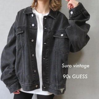 ゲス(GUESS)の90s ゲス GUESS ブラック デニムジャケット USA製 古着女子(Gジャン/デニムジャケット)