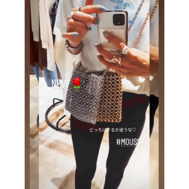 moussy - 今季新作♡MOUSSY CLEAR METAL SHOULDER BAGゴールドの通販