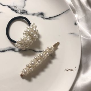 ザラ(ZARA)のimport❁︎パールヘアゴム and フラワーパールヘアピン 結婚式(ヘアアクセサリー)