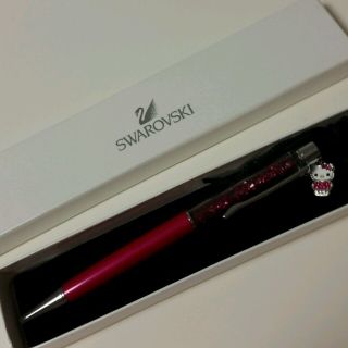 スワロフスキー(SWAROVSKI)のスワロフスキーボールペン★キティチャーム(その他)