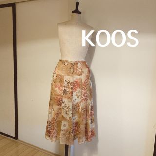 コース(KOOS)のコース KOOS ミモレ丈スカート シフォンスカート クラシカル お花柄 総柄(ひざ丈スカート)