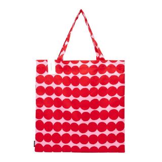 マリメッコ(marimekko)の値下げ　新品　マリメッコ ファブリックトートバッグ　ラシィマット　ピンク×レッド(トートバッグ)