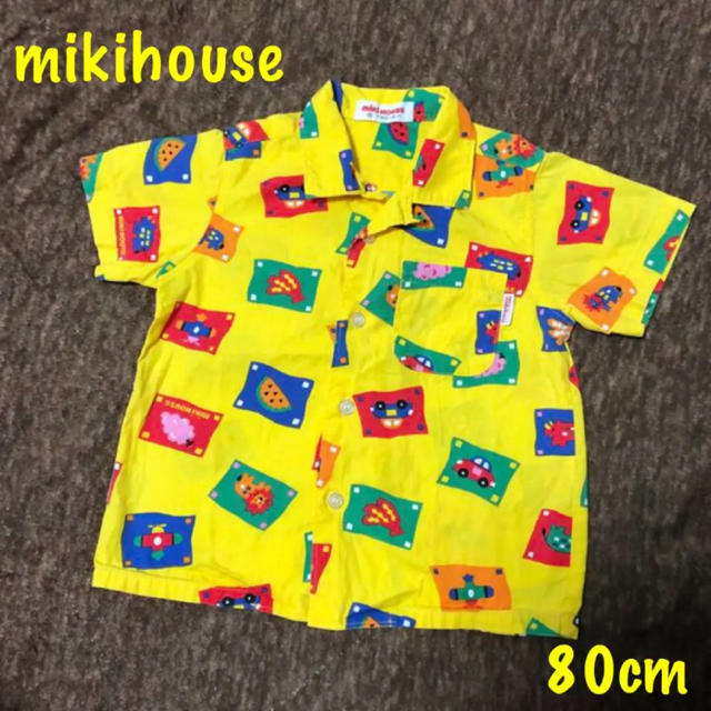 mikihouse(ミキハウス)の【美品】 ミキハウス アロハシャツ 80 レア レトロ Tシャツ キッズ/ベビー/マタニティのベビー服(~85cm)(シャツ/カットソー)の商品写真