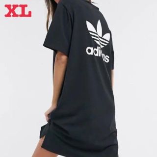 アディダス(adidas)のアディダス オリジナルス トレフォイル ワンピース 黒 XL 新品未使用(ひざ丈ワンピース)