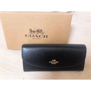 コーチ(COACH)のCOACH コーチ 長財布 二つ折り ブラック(長財布)