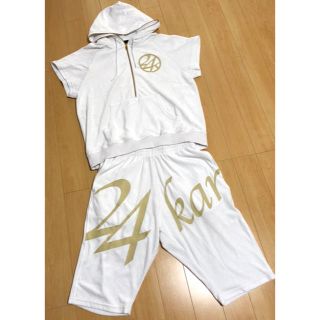 24karats 《L》 メッシュ　ハーフパンツ　ジャージ　タグ付き未使用品　白