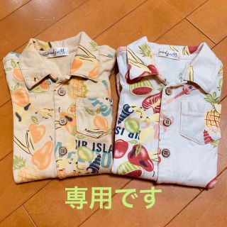 デニムダンガリー(DENIM DUNGAREE)の【値下げ】☆アロハ柄ロンパス☆２枚セット7080(肌着/下着)