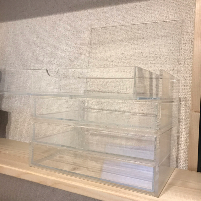 MUJI (無印良品) - 無印良品 アクリルケース フタ付4段セットの MUJI (無印良品) - 無印良品 アクリルケース フタ付4段セットの