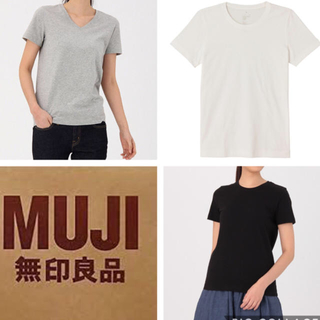 ムジルシリョウヒン(MUJI (無印良品))の無印良品 未使用3枚セット オーガニックコットン定番Tシャツ XS(Tシャツ(半袖/袖なし))