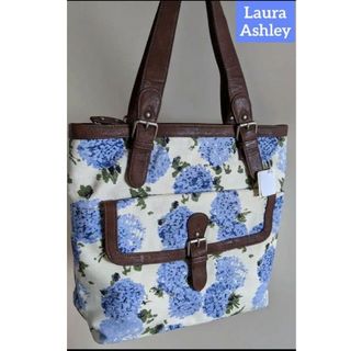 ローラアシュレイ(LAURA ASHLEY)の新品★Laura Ashley【ローラアシュレイ】タグ付 紫陽花柄大きめバッグ(ショルダーバッグ)