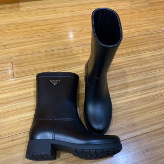 プラダ　PRADA レインブーツ　長靴　オリーブカーキ　37