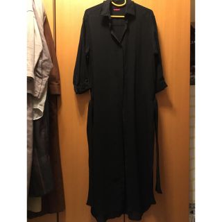 ユナイテッドアローズ(UNITED ARROWS)の新品ユナイテッドアロースmikomori♡黒シフォンガウンコートワンピ定価3.５(ダウンコート)