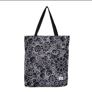 ハーシェル(HERSCHEL)のSKULLS&FLOWERS TOTE BAG (BLACK) 村上隆(トートバッグ)