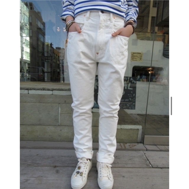 KAPITAL - 14 ozIDGxIDGデニム リンゴマンパンツ01 新品 白の KAPITAL - 14 ozIDGxIDGデニム リンゴマンパンツ01 新品 白の
