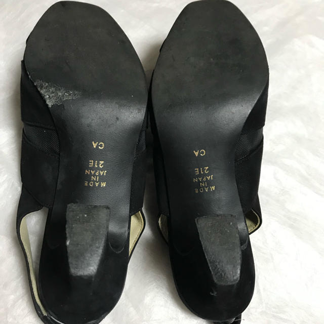 DIANA(ダイアナ)のダイアナ  パンプス オープントゥ 黒 スエード 定番 21E レディースの靴/シューズ(サンダル)の商品写真