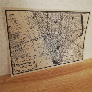ニューヨーク ダウンタウン マンハッタン地図絵 地図ポスター (絵画/タペストリー)