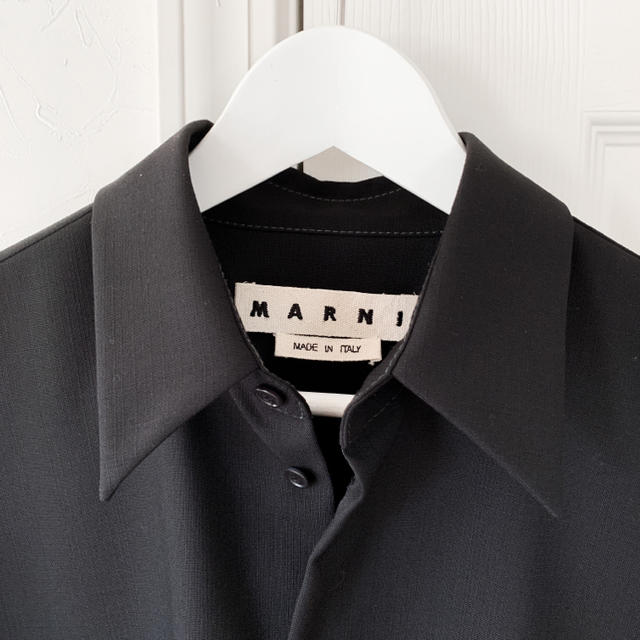 MARNI マルニ WOOL SHIRT ウールシャツ 黒 ブラック 46