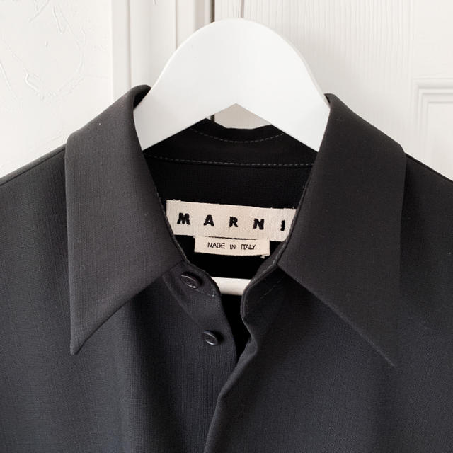 Marni(マルニ)のMARNI マルニ WOOL SHIRT ウールシャツ 黒 ブラック 46 メンズのトップス(シャツ)の商品写真