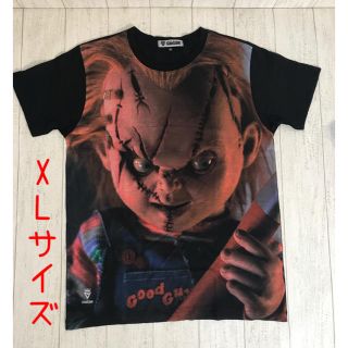 チャッキー チャイルドプレイ ホラー映画 半袖 黒Tシャツ XLサイズ(Tシャツ/カットソー(半袖/袖なし))