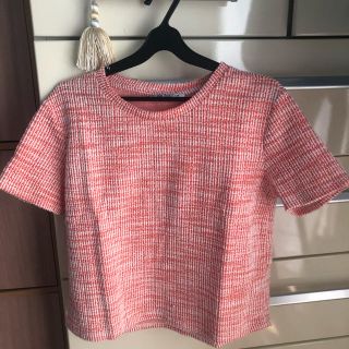 ザラ(ZARA)のZARA オレンジ　トップス(カットソー(半袖/袖なし))