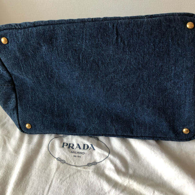 こてママ様専用 値下げ 美品 PRADA プラダ カナパ デニム バッグ
