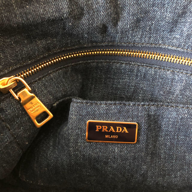 こてママ様専用 値下げ 美品 PRADA プラダ カナパ デニム バッグ