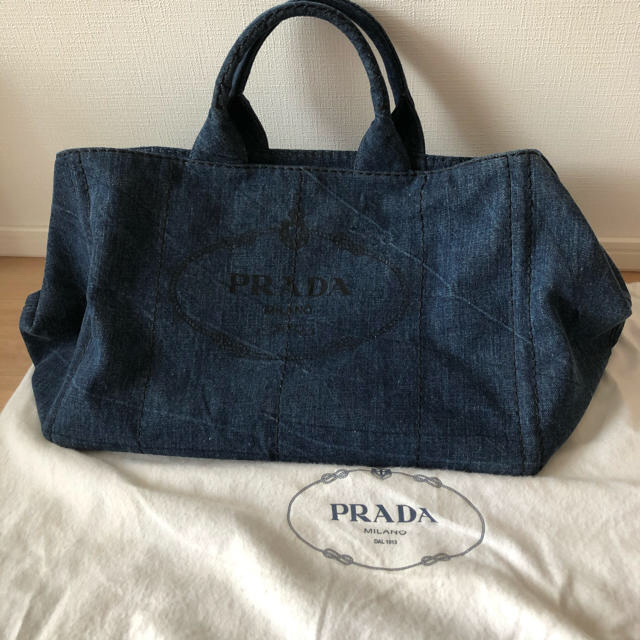 こてママ様専用 値下げ 美品 PRADA プラダ カナパ デニム バッグ