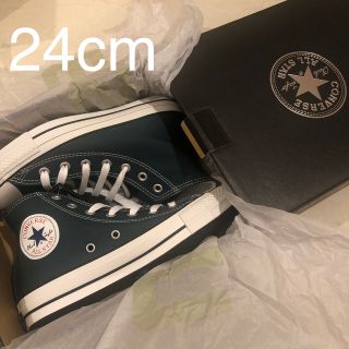 コンバース(CONVERSE)のちま様　新品24cm コンバース  100周年　グリーン　ハイカット　スニーカー(スニーカー)