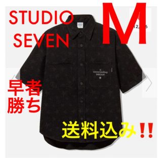 ジーユー(GU)の【新品★送料込‼️】デニムワークシャツ　STUDIO SEVEN グレーＭ(シャツ)