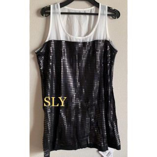 スライ(SLY)の新品★スライ SLY★シフォン×スパンコール★カットソー★トップス★ノースリーブ(カットソー(半袖/袖なし))