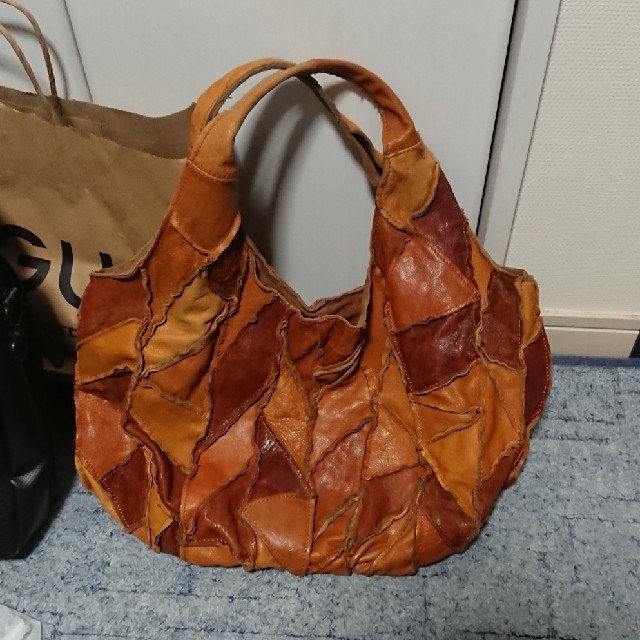 本革 パッチワークバッグ real leather patchwork bag