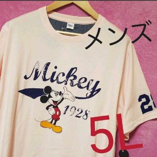 メンズ大きいサイズ5L ヴィンテージミッキービックシルエットTシャツ 新品(Tシャツ/カットソー(半袖/袖なし))