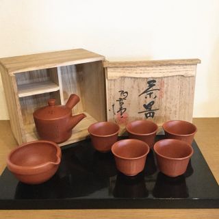 急須セット　吉川雪堂　常滑焼　木箱付き(食器)