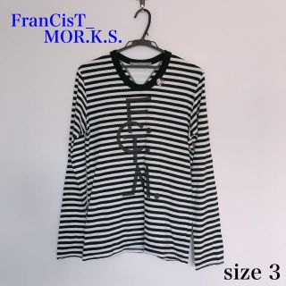 フランシストモークス(FranCisT_MOR.K.S.)の美品　フランシストモークス　スカルストーンボーダーロンT 定番人気　メンズ(Tシャツ/カットソー(七分/長袖))