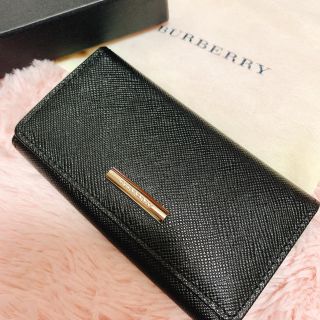 バーバリー(BURBERRY)のバーバリー Burberry キーケース レザー 黒 4連フック 未使用品 財布(キーケース)