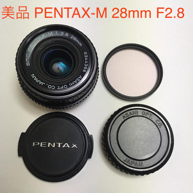 PENTAX(ペンタックス)の美品 Kマウント PENTAX-M 28mm F2.8 純正付属付 広角単焦点 スマホ/家電/カメラのカメラ(レンズ(単焦点))の商品写真