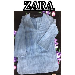 ザラ(ZARA)のZARA 新品未使用 デニムワンピース(ミニワンピース)