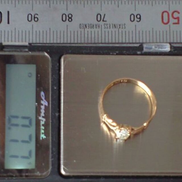 2.9号　K18　ダイヤモンドピンキーリング　0.216ct レディースのアクセサリー(リング(指輪))の商品写真