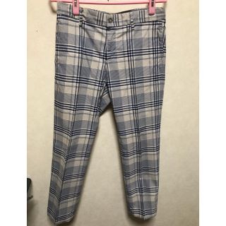 Mason‘s メンズ　パンツ　チェック柄　上質素材　46サイズ　USED極美品(ワークパンツ/カーゴパンツ)