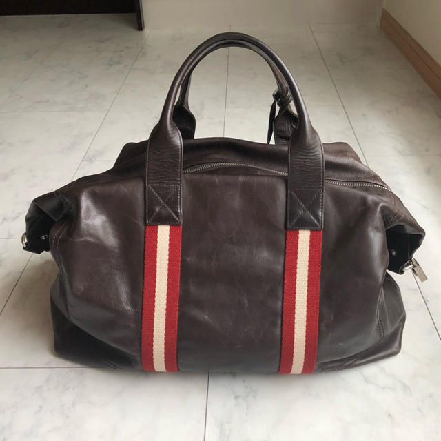 美品✨BALLY ボストンバッグ マイクロエンボスロゴ レザー 黒 大容量