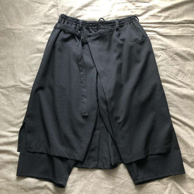 18AW Yohji Yamamoto Homme ラップパンツ ウールギャバBLACK型番