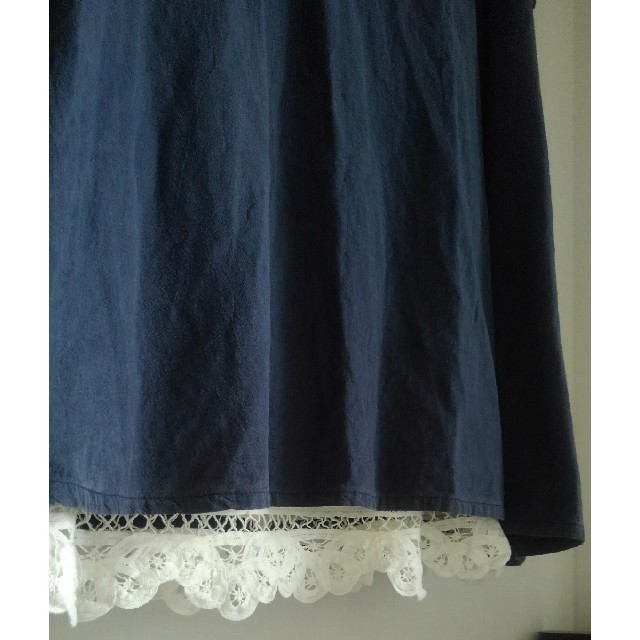 (古着)綿ローン バテンレース使いピンタックペチコート レディースのスカート(その他)の商品写真