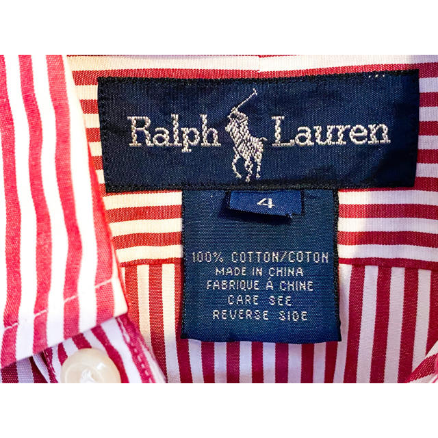 Ralph Lauren(ラルフローレン)のRalph Lauren (ラルフローレン)　赤ストライプシャツ長袖 レディースのトップス(シャツ/ブラウス(長袖/七分))の商品写真
