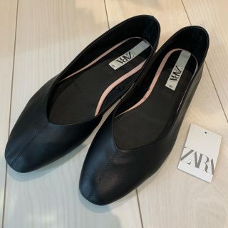 ザラ(ZARA)のzara ザラ ソフトレザーバレエパンプス 26 本革 大きいサイズ(ハイヒール/パンプス)