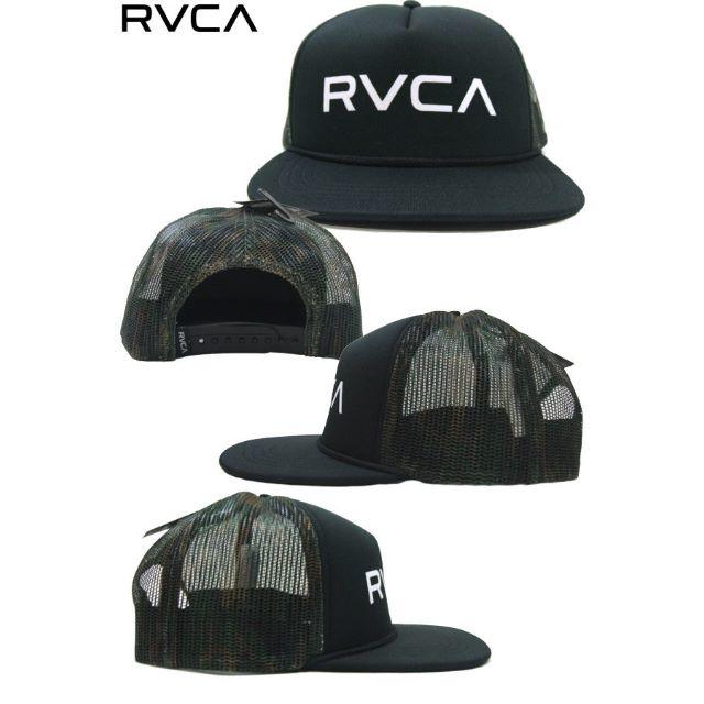 RVCA(ルーカ)の新品 本物 RVCA ルーカ FOAMY キャップ レア品 黒×迷彩メッシュ メンズの帽子(キャップ)の商品写真