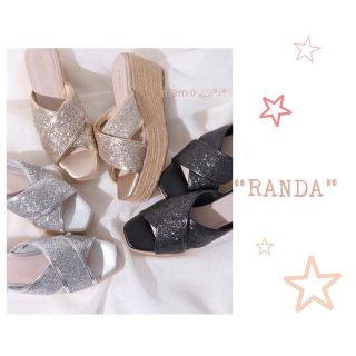 ランダ(RANDA)の♡ランダ♡RANDA♡グリッターサンダル♡新作新品♡キラキラ♡Mサイズ♡(サンダル)