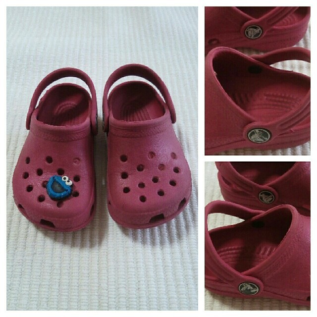 crocs(クロックス)の中古　crocs クロックス c6/7  ベビー キッズ  サンダル 朱色 キッズ/ベビー/マタニティのベビー靴/シューズ(~14cm)(サンダル)の商品写真