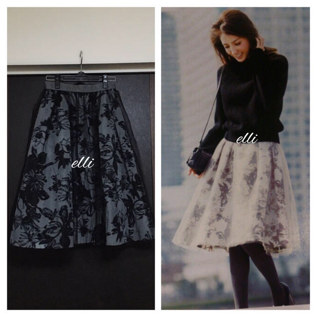 FRAY I.D(フレイアイディー)の美香さん着用♡ローズチュールスカート レディースのスカート(ひざ丈スカート)の商品写真