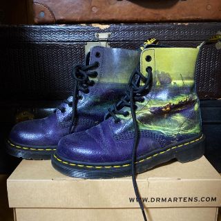 ドクターマーチン(Dr.Martens)の箱付き　ドクターマーチン　コラボ　絵画　柄　ブーツ　限定　古着(ブーツ)